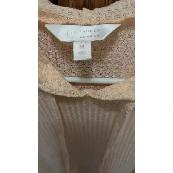Women's waffle knit cream hoodie by Lauren Conrad size M - Picture 2 of 6